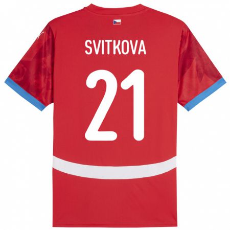 Kandiny Kinderen Tsjechië Kateřina Svitková #21 Rood Thuisshirt Thuistenue 24-26 T-Shirt