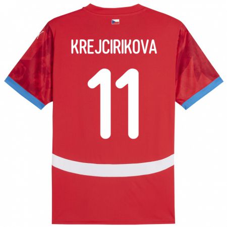 Kandiny Kinder Tschechien Tereza Krejčiříková #11 Rot Heimtrikot Trikot 24-26 T-Shirt Österreich