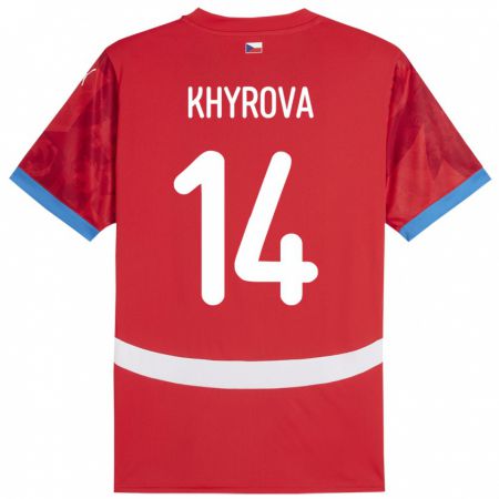 Kandiny Kinder Tschechien Michaela Khýrová #14 Rot Heimtrikot Trikot 24-26 T-Shirt Österreich