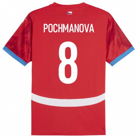 Kandiny Bambino Maglia Cechia Aneta Pochmanová #8 Rosso Kit Gara Home 24-26 Maglietta