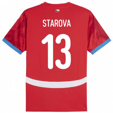 KandinyキッズチェコAntonie Stárová#13赤ホームシャツ24-26ジャージーユニフォーム