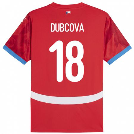 Kandiny Kinderen Tsjechië Kamila Dubcová #18 Rood Thuisshirt Thuistenue 24-26 T-Shirt België