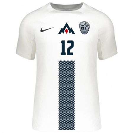 Kandiny Bambino Maglia Slovenia Zan Luk Leban #12 Bianco Kit Gara Home 24-26 Maglietta