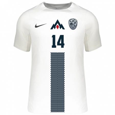 Kandiny Bambino Maglia Slovenia Anej Koroša #14 Bianco Kit Gara Home 24-26 Maglietta