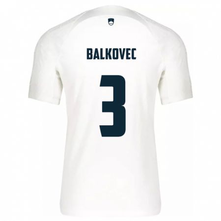 Kandiny Kinderen Slovenië Jure Balkovec #3 Wit Thuisshirt Thuistenue 24-26 T-Shirt België