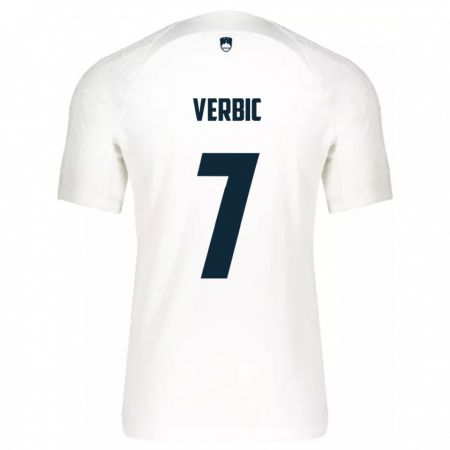 Kandiny Bambino Maglia Slovenia Benjamin Verbic #7 Bianco Kit Gara Home 24-26 Maglietta