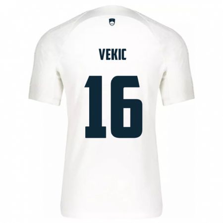 Kandiny Bambino Maglia Slovenia Igor Vekic #16 Bianco Kit Gara Home 24-26 Maglietta