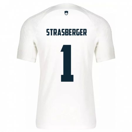 Kandiny Bambino Maglia Slovenia Tim Strasberger #1 Bianco Kit Gara Home 24-26 Maglietta