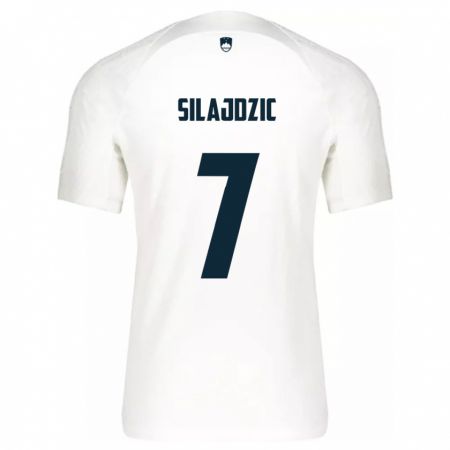 KandinyキッズスロベニアRiad Silajdzic#7白ホームシャツ24-26ジャージーユニフォーム