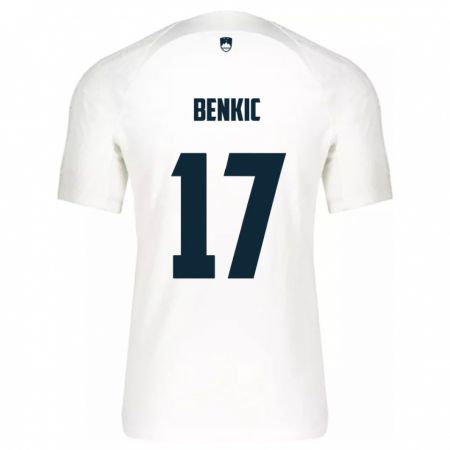 Kandiny Bambino Maglia Slovenia Kevin Benkic #17 Bianco Kit Gara Home 24-26 Maglietta