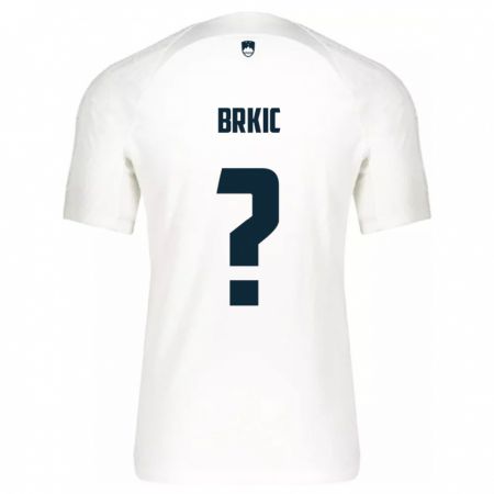 Kandiny Bambino Maglia Slovenia Timotej Brkic #0 Bianco Kit Gara Home 24-26 Maglietta