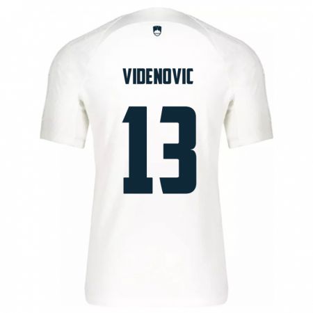 Kandiny Bambino Maglia Slovenia Denis Videnovic #13 Bianco Kit Gara Home 24-26 Maglietta