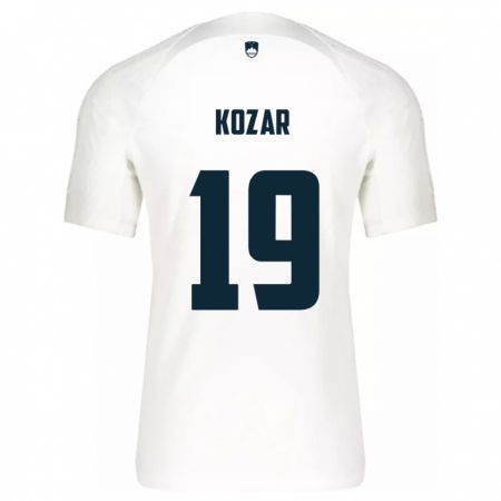 Kandiny Bambino Maglia Slovenia Kristjan Kozar #19 Bianco Kit Gara Home 24-26 Maglietta