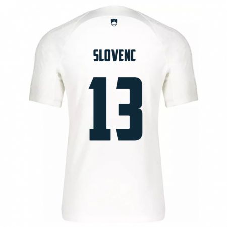 Kandiny Bambino Maglia Slovenia Nejc Slovenc #13 Bianco Kit Gara Home 24-26 Maglietta