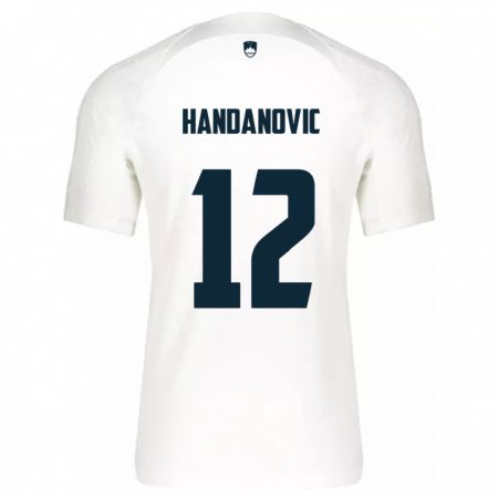 KandinyキッズスロベニアTanej Handanovic#12白ホームシャツ24-26ジャージーユニフォーム