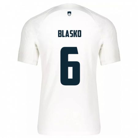 KandinyキッズスロベニアSvit Blasko#6白ホームシャツ24-26ジャージーユニフォーム