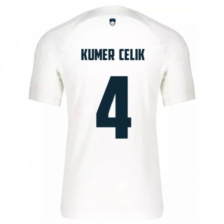 Kandiny Kinderen Slovenië An Kumer Celik #4 Wit Thuisshirt Thuistenue 24-26 T-Shirt België