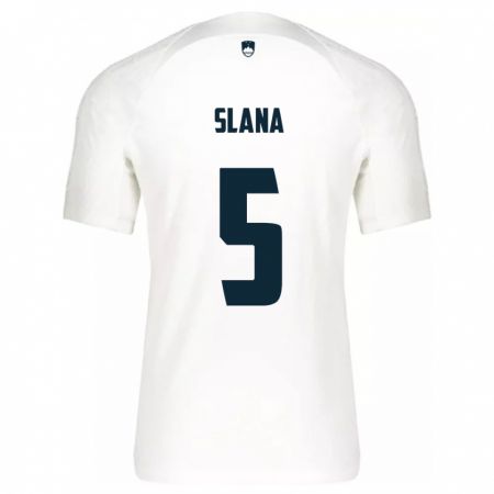 Kandiny Bambino Maglia Slovenia Filip Slana #5 Bianco Kit Gara Home 24-26 Maglietta