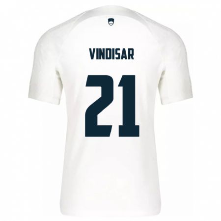 Kandiny Kinderen Slovenië Zala Vindišar #21 Wit Thuisshirt Thuistenue 24-26 T-Shirt