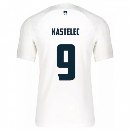 Kandiny Bambino Maglia Slovenia Mirjam Kastelec #9 Bianco Kit Gara Home 24-26 Maglietta