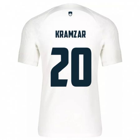 Kandiny Bambino Maglia Slovenia Zara Kramžar #20 Bianco Kit Gara Home 24-26 Maglietta