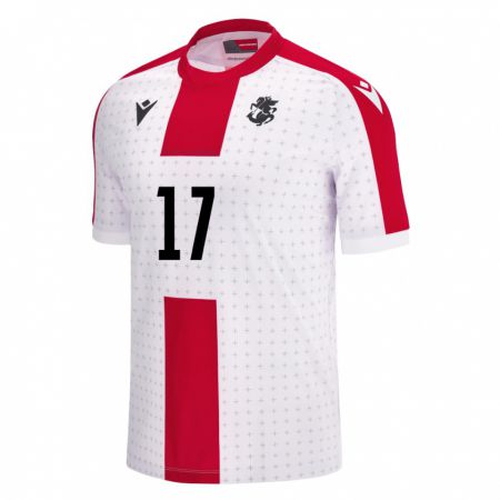 Kandiny Niño Camiseta Georgia Otar Kiteishvili #17 Blanco 1ª Equipación 24-26 La Camisa