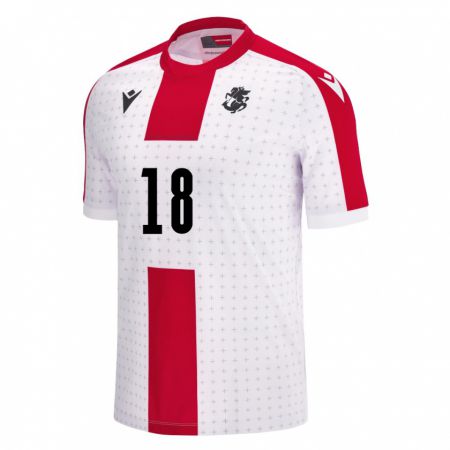 Kandiny Niño Camiseta Georgia Giorgi Maisuradze #18 Blanco 1ª Equipación 24-26 La Camisa