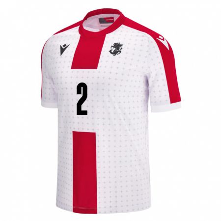 Kandiny Niño Camiseta Georgia Otar Kakabadze #2 Blanco 1ª Equipación 24-26 La Camisa