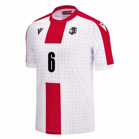 Kandiny Niño Camiseta Georgia Natia Danelia #6 Blanco 1ª Equipación 24-26 La Camisa