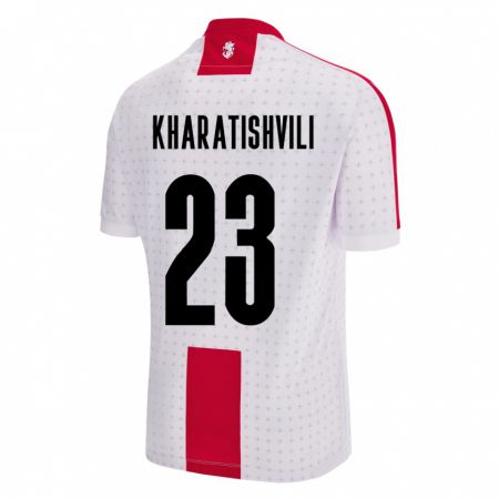 Kandiny Niño Camiseta Georgia Luka Kharatishvili #23 Blanco 1ª Equipación 24-26 La Camisa