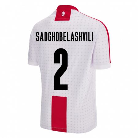 KandinyキッズジョージアGela Sadghobelashvili#2白ホームシャツ24-26ジャージーユニフォーム