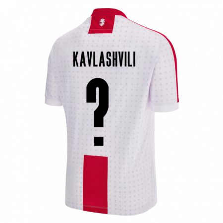 Kandiny Niño Camiseta Georgia Giorgi Kavlashvili #0 Blanco 1ª Equipación 24-26 La Camisa