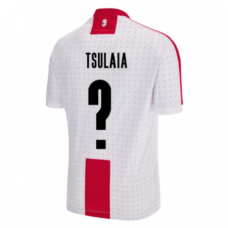 Kandiny Bambino Maglia Georgia Luka Tsulaia #0 Bianco Kit Gara Home 24-26 Maglietta