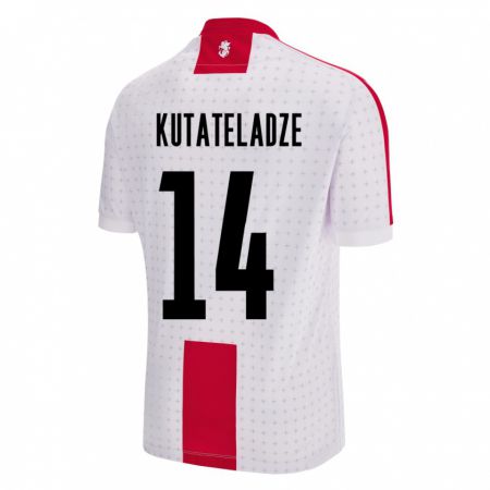 Kandiny Kinderen Georgia Alexandre Kutateladze #14 Wit Thuisshirt Thuistenue 24-26 T-Shirt