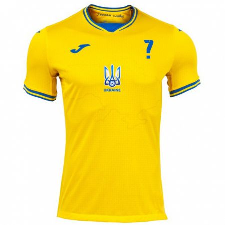 Kandiny Bambino Maglia Ucraina Il Tuo Nome #0 Giallo Kit Gara Home 24-26 Maglietta