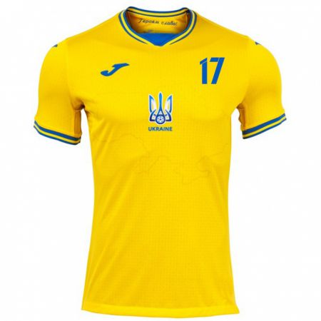 Kandiny Bambino Maglia Ucraina Oleksandr Zinchenko #17 Giallo Kit Gara Home 24-26 Maglietta