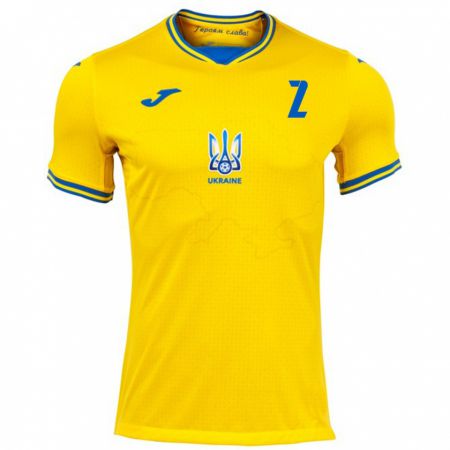 Kandiny Bambino Maglia Ucraina Yukhym Konoplya #2 Giallo Kit Gara Home 24-26 Maglietta