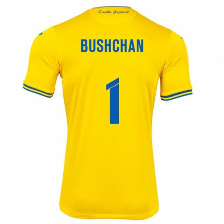 Kandiny Kinderen Oekraïne Georgiy Bushchan #1 Geel Thuisshirt Thuistenue 24-26 T-Shirt België