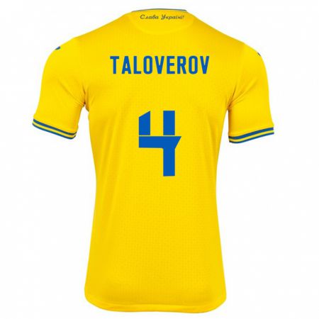 Kandiny Kinderen Oekraïne Maksym Taloverov #4 Geel Thuisshirt Thuistenue 24-26 T-Shirt België