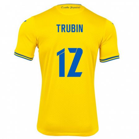 Kandiny Kinderen Oekraïne Anatoliy Trubin #12 Geel Thuisshirt Thuistenue 24-26 T-Shirt België