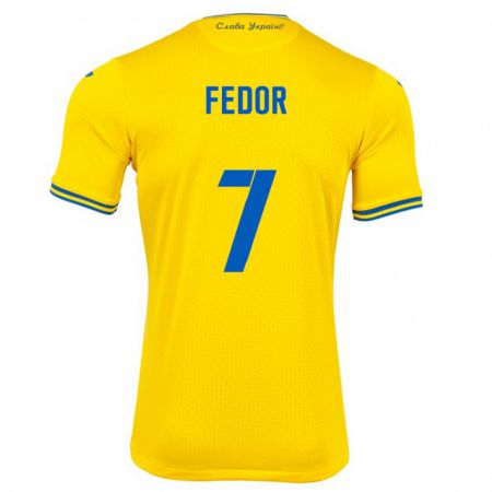 Kandiny Kinderen Oekraïne Oleg Fedor #7 Geel Thuisshirt Thuistenue 24-26 T-Shirt België