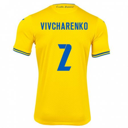 Kandiny Bambino Maglia Ucraina Kostyantyn Vivcharenko #2 Giallo Kit Gara Home 24-26 Maglietta