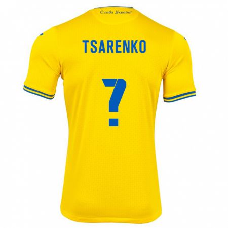 Kandiny Bambino Maglia Ucraina Anton Tsarenko #0 Giallo Kit Gara Home 24-26 Maglietta