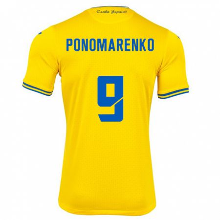 Kandiny Bambino Maglia Ucraina Matviy Ponomarenko #9 Giallo Kit Gara Home 24-26 Maglietta