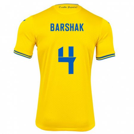 Kandiny Kinder Ukraine Maksym Barshak #4 Gelb Heimtrikot Trikot 24-26 T-Shirt Österreich