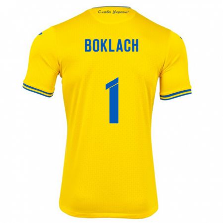 Kandiny Bambino Maglia Ucraina Kateryna Boklach #1 Giallo Kit Gara Home 24-26 Maglietta