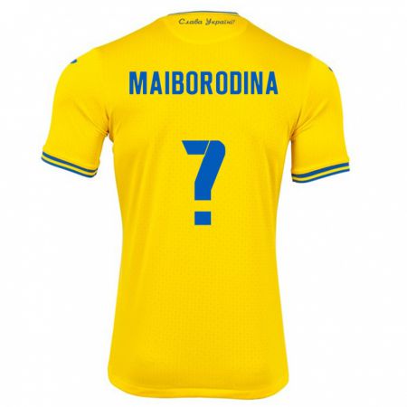 Kandiny Bambino Maglia Ucraina Iryna Maiborodina #0 Giallo Kit Gara Home 24-26 Maglietta