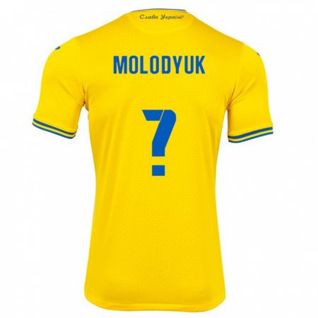 Kandiny Kinder Ukraine Yelyzaveta Molodyuk #0 Gelb Heimtrikot Trikot 24-26 T-Shirt Österreich