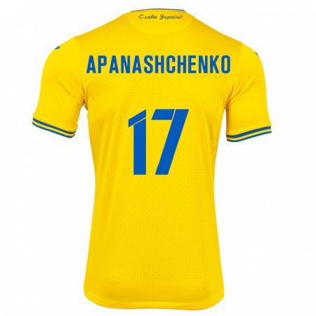 Kandiny Kinderen Oekraïne Daryna Apanashchenko #17 Geel Thuisshirt Thuistenue 24-26 T-Shirt