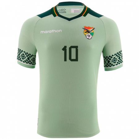 Kandiny Niño Camiseta Bolivia Leonardo Viviani #10 Verde Claro 1ª Equipación 24-26 La Camisa México